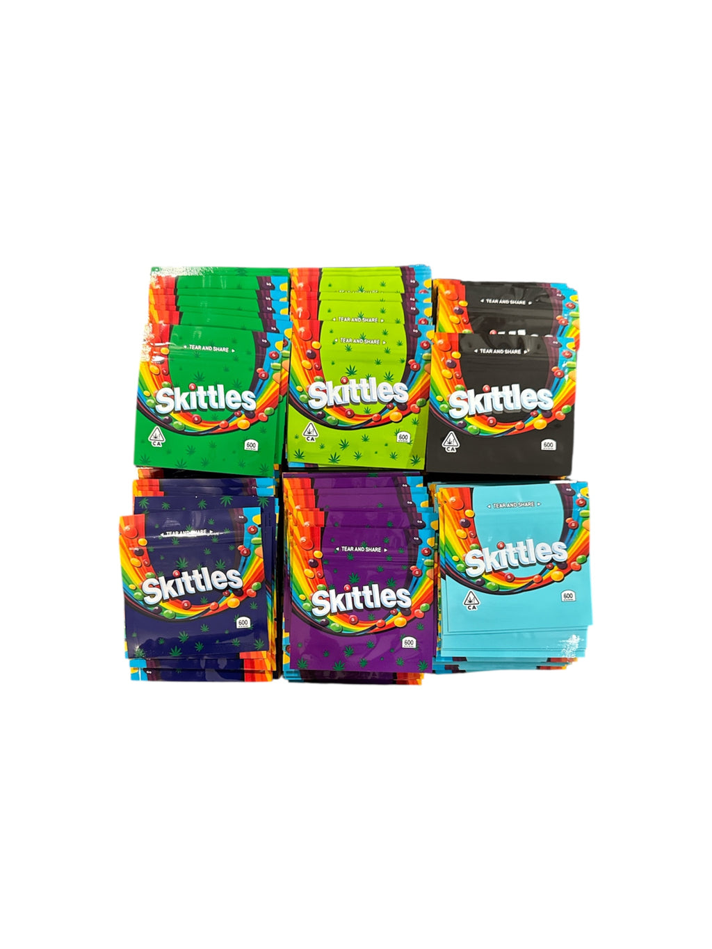 Rainbow Candy Style 3.5g Mylar Bags – 100 Pack (Multi-Color)