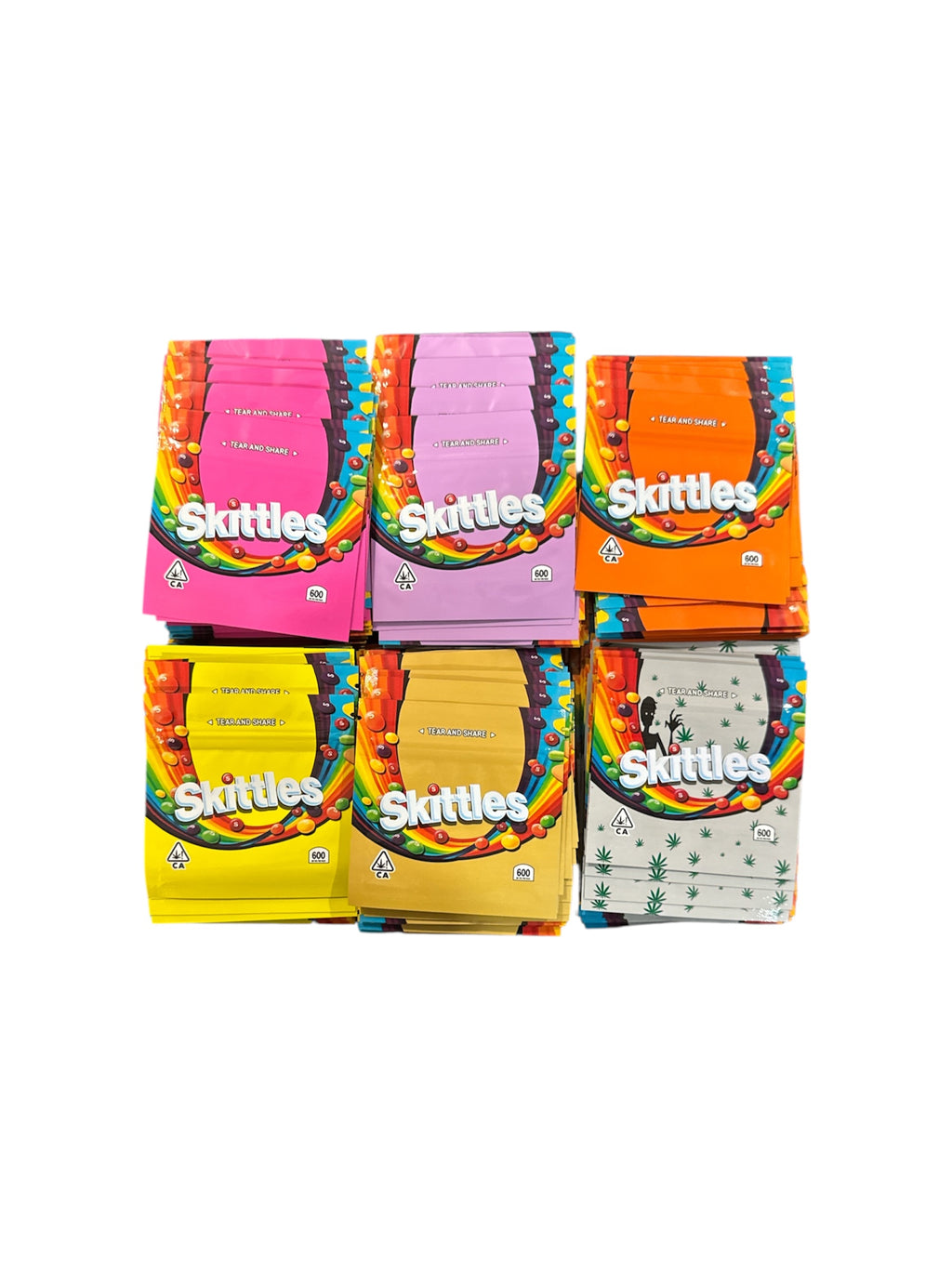 Rainbow Candy Style 3.5g Mylar Bags – 100 Pack (Multi-Color)